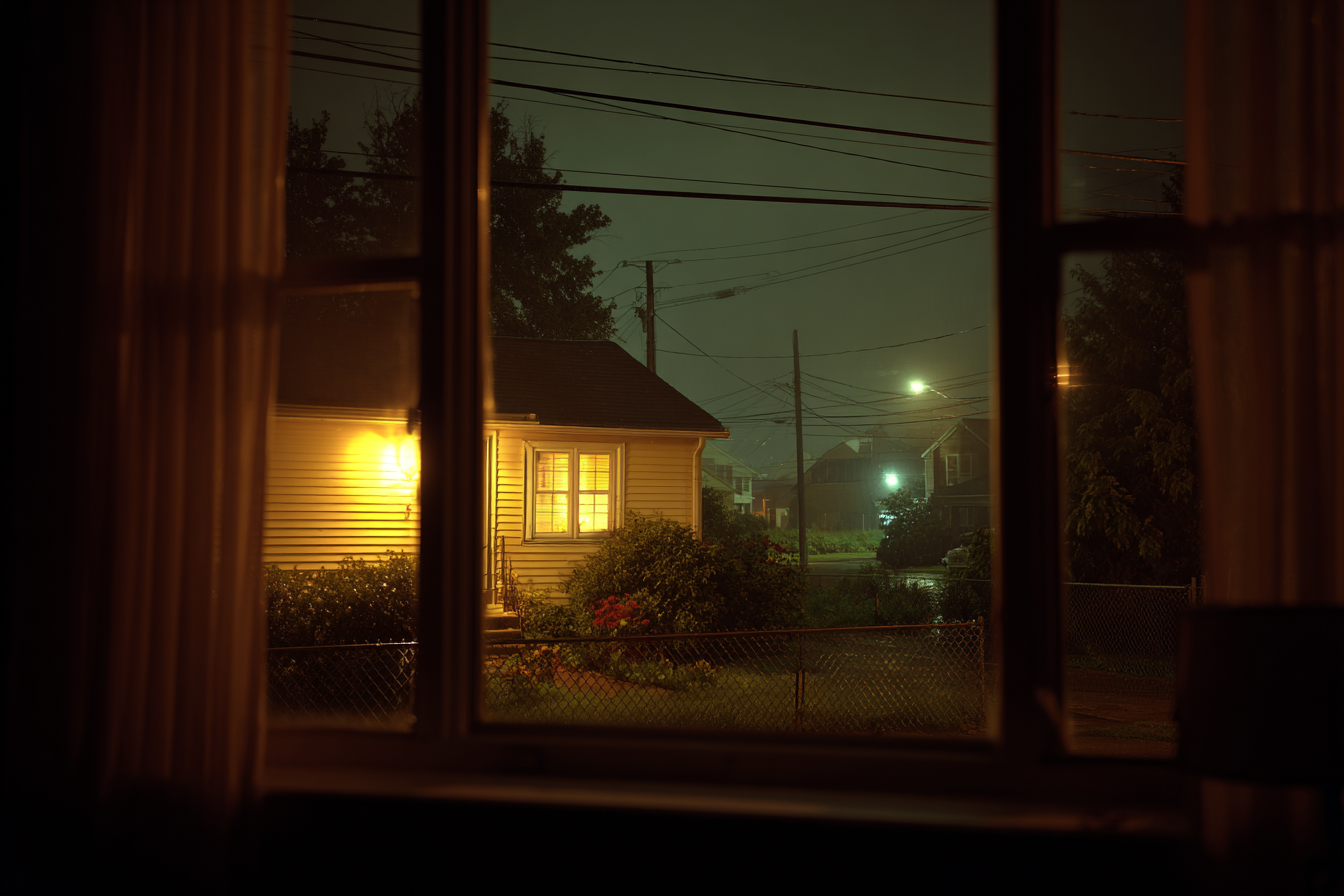 A house at night | Source: Midjourney