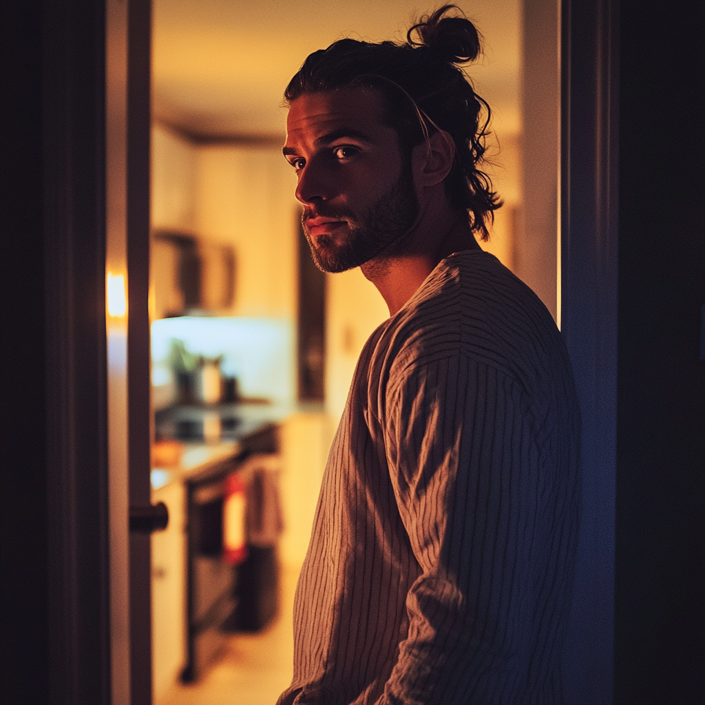 A man standing in a doorway | Source: Midjourney