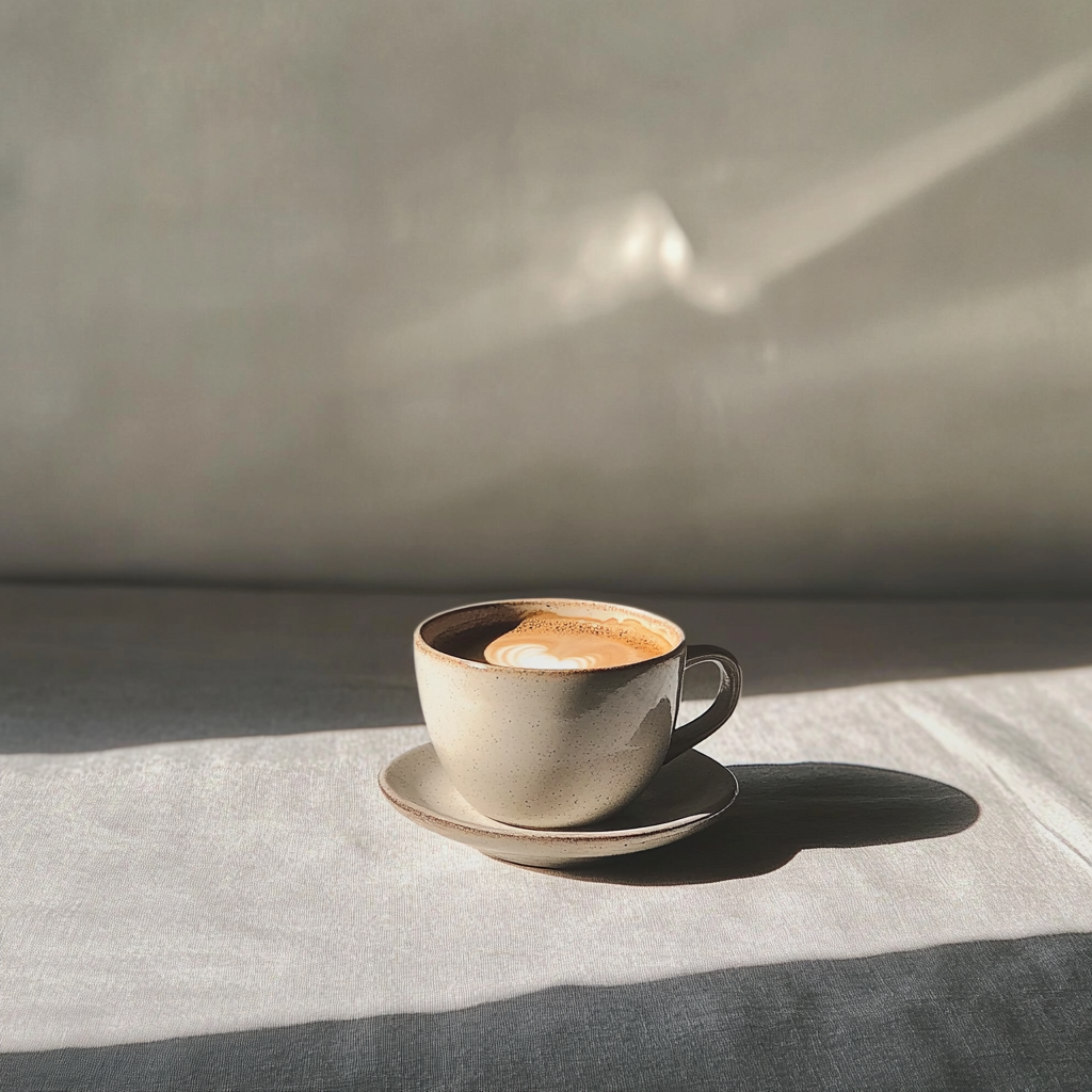 A cup of coffee on a table | Source: Midjourney