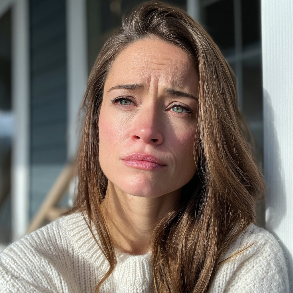 A close up of an upset woman | Source: Midjourney