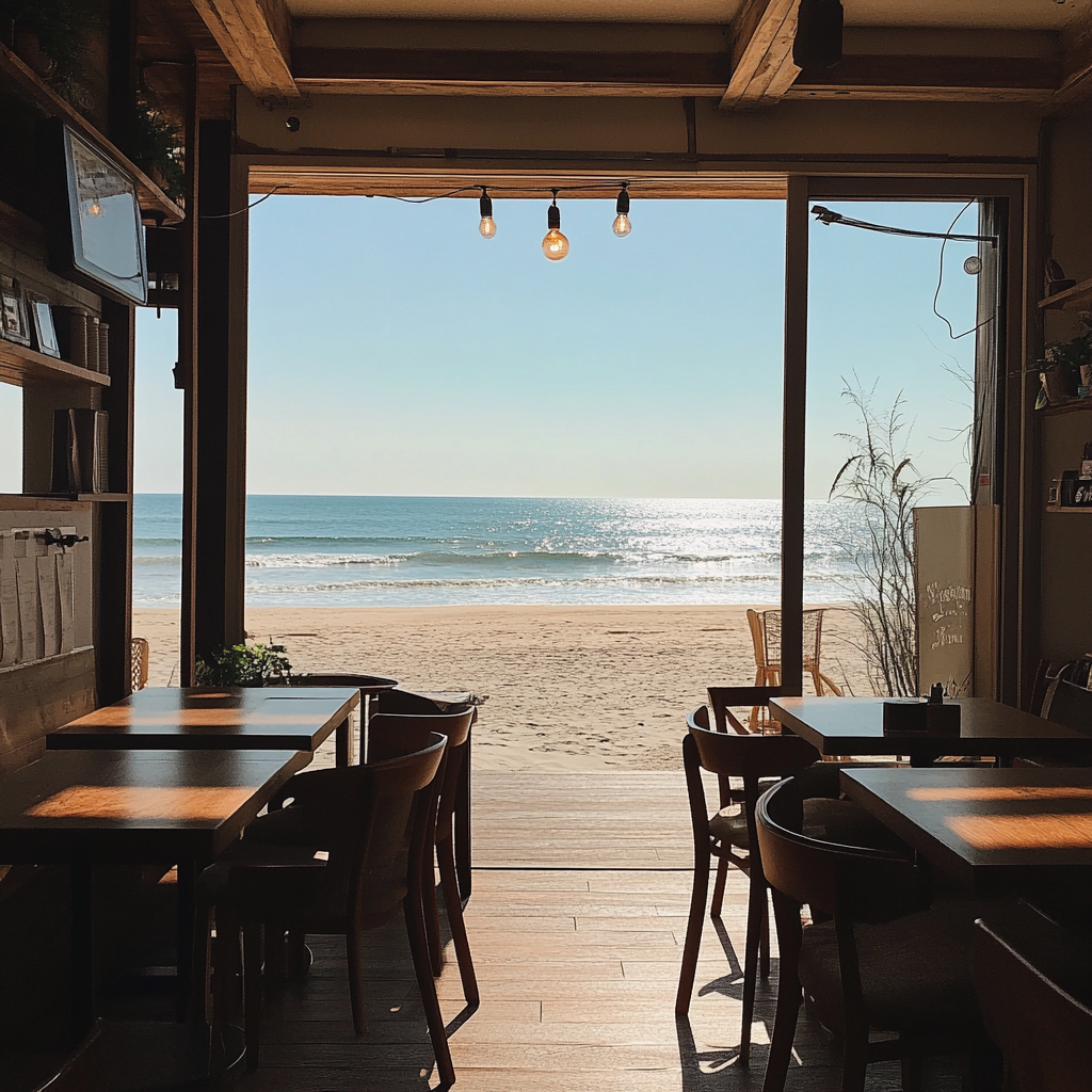 A beach coffee shop | Source: Midjourney