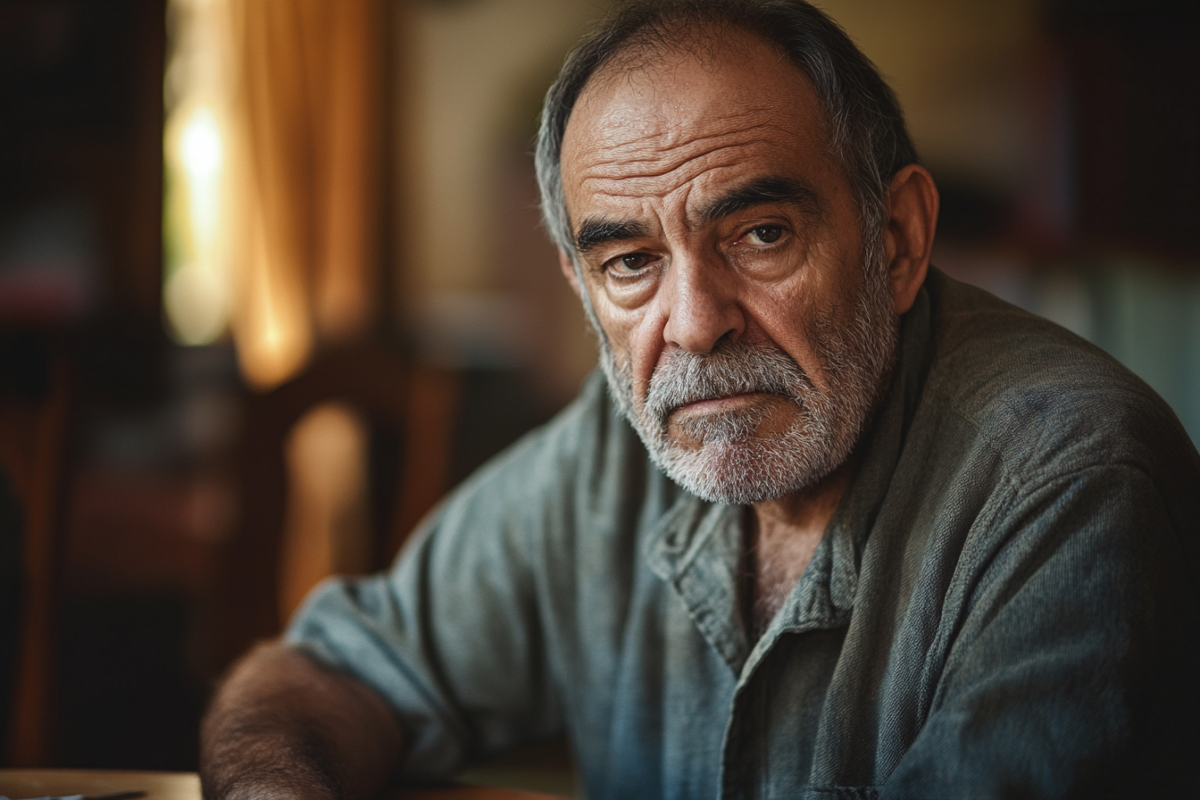 A man seated at a dining table | Source: Midjourney