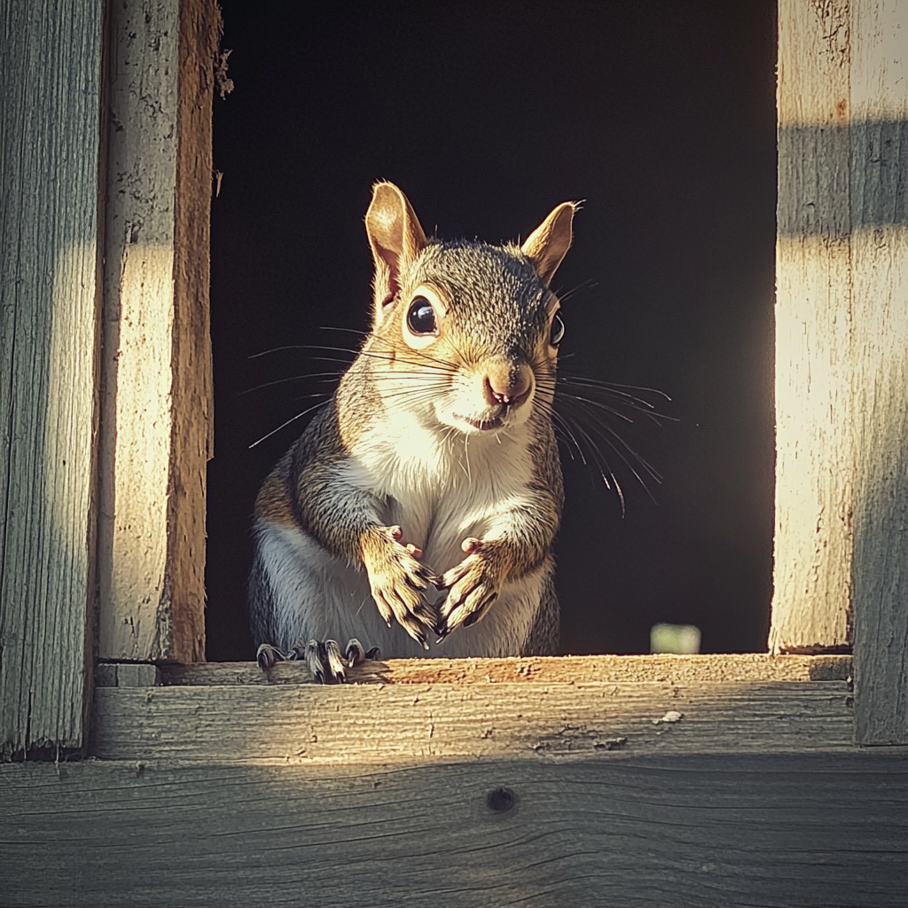 A squirrell in an attic | Source: Midjourney