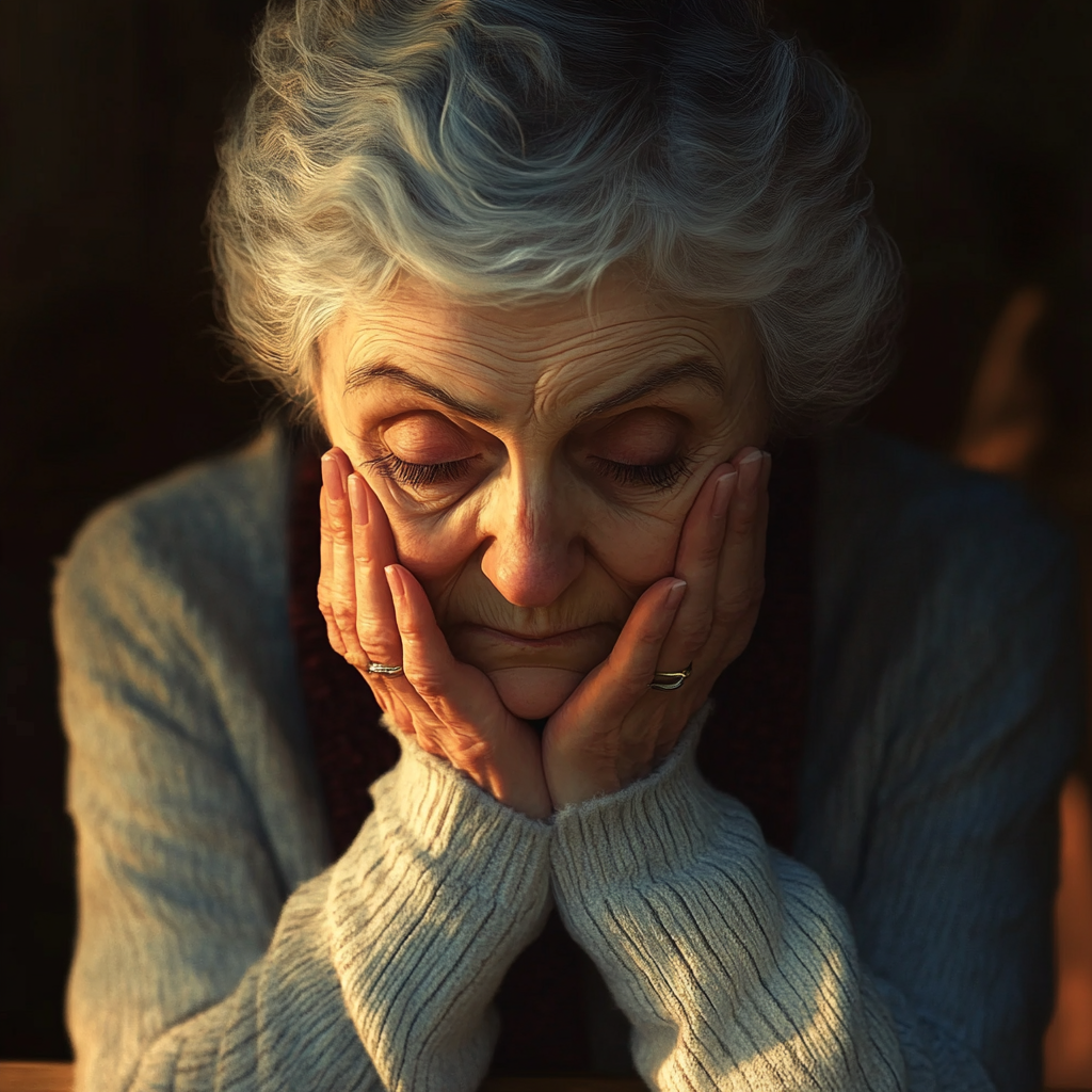 A heartbroken older woman in emotional chaos | Source: Midjourney