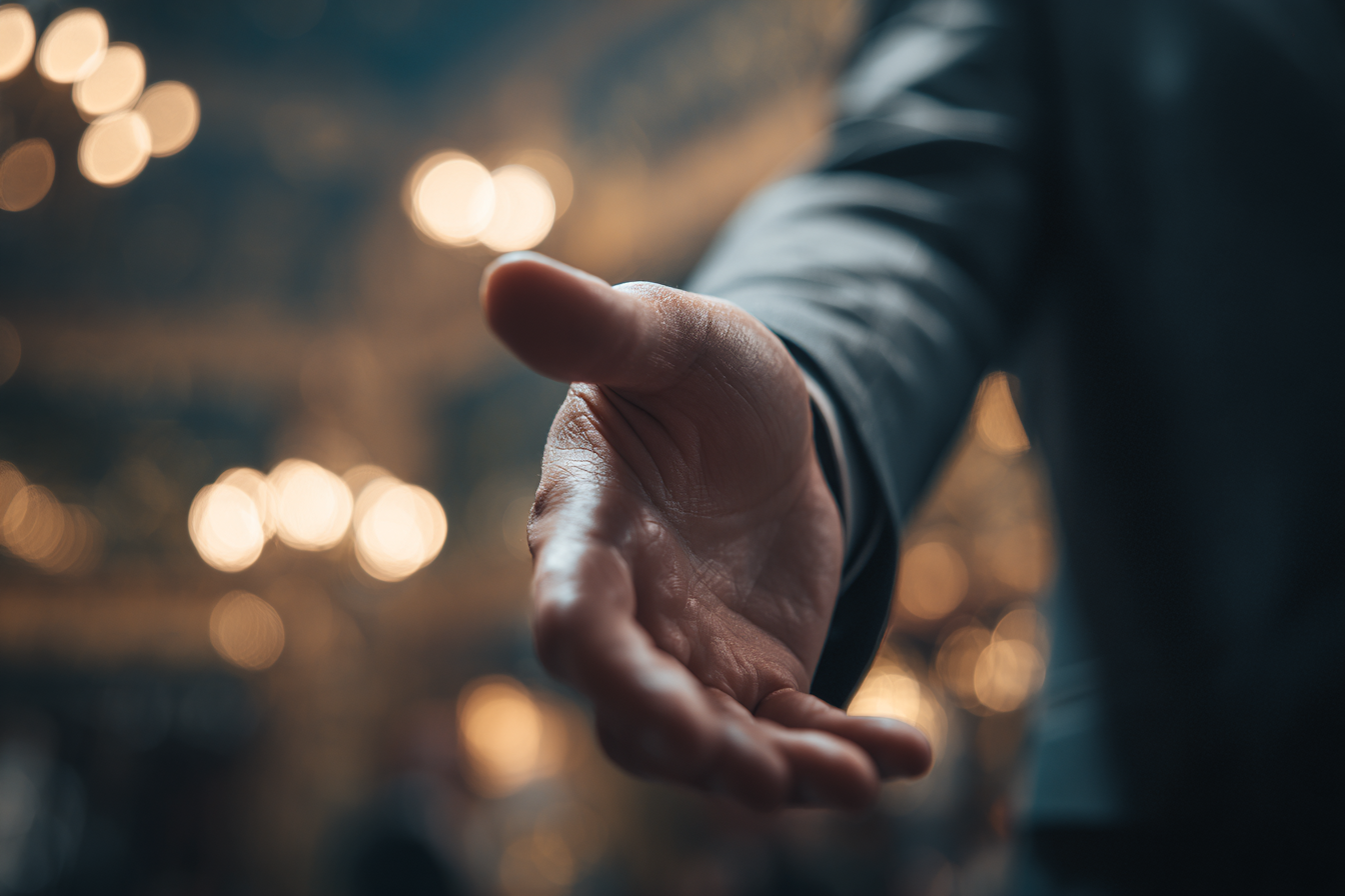 A man extending his hand | Source: Midjourney