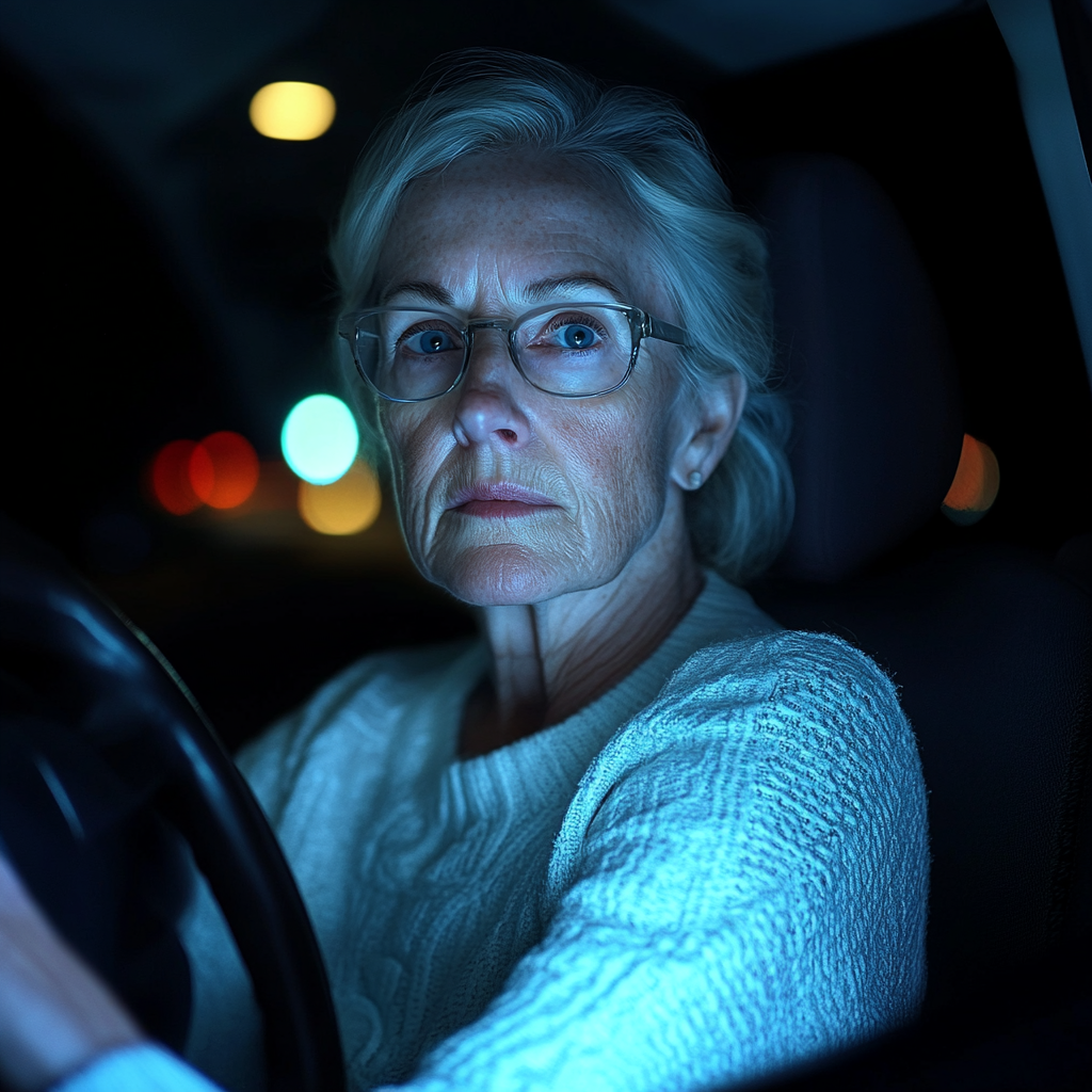 An older woman in a car | Source: Midjourney