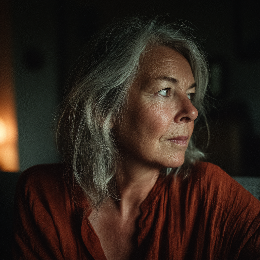 A pensive old woman | Source: Midjourney