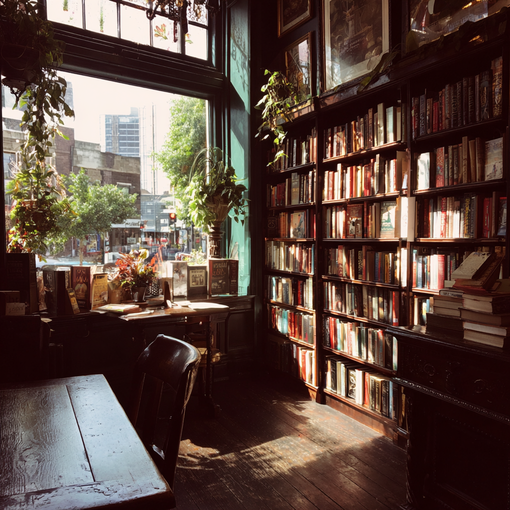 The interior of a cozy bookstore | Source: Midjourney