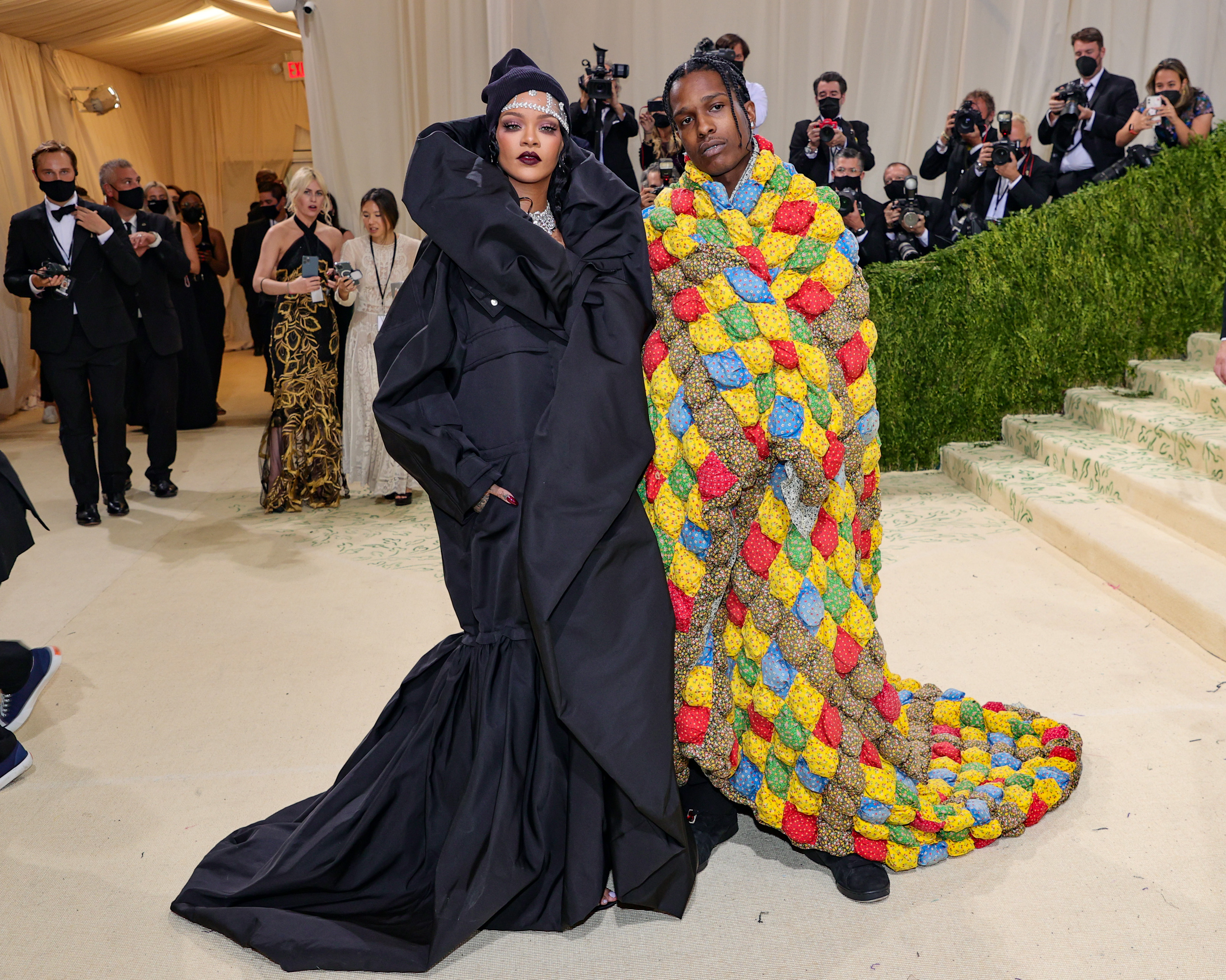 Rihanna and A$AP Rocky attend The 2021 Met Gala Celebrating In America: A Lexicon Of Fashion at Metropolitan Museum of Art on September 13, 2021 in New York City. | Source: Getty Images