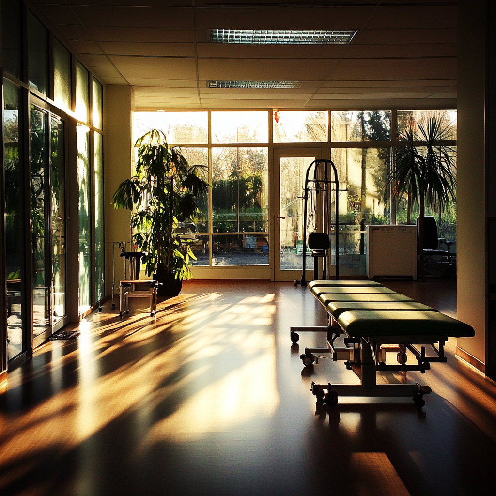 The interior of a rehabilitation centre | Source: Midjourney