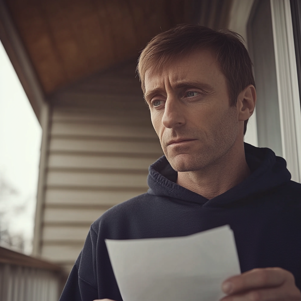 A man holding a piece of paper | Source: Midjourney