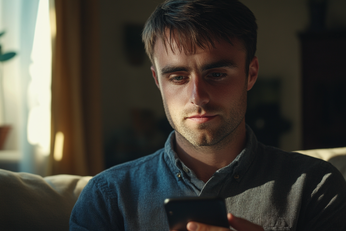 A man using his phone | Source: Midjourney