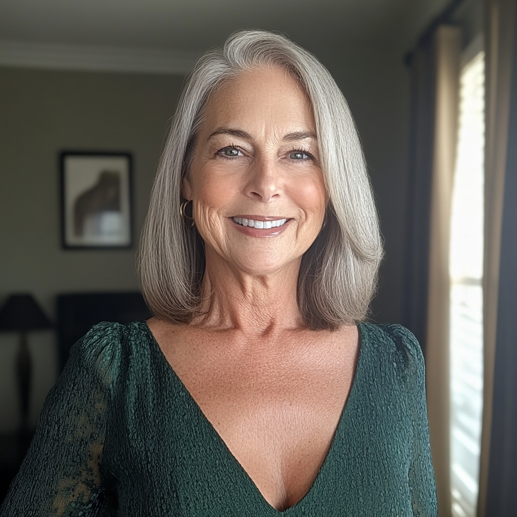 A smiling older woman | Source: Midjourney