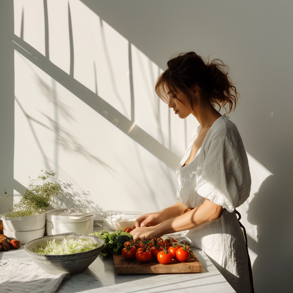 Uma mulher na cozinha | Fonte: Midjourney