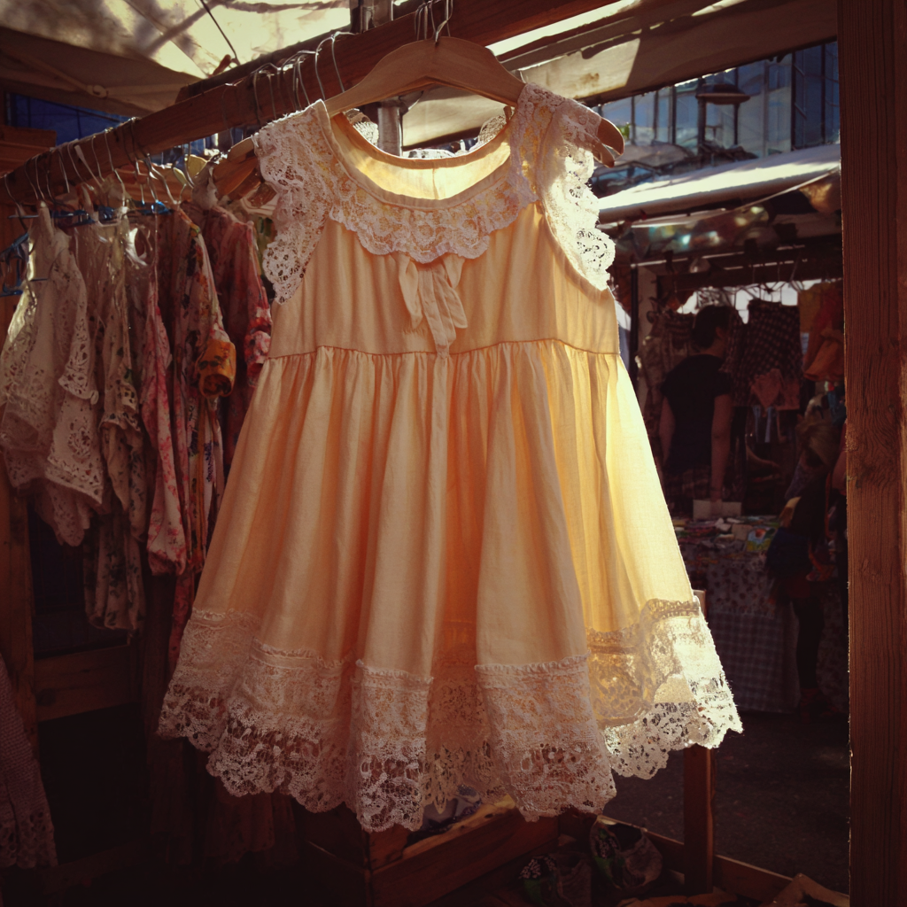 A yellow dress with a lace trim | Source: Midjourney