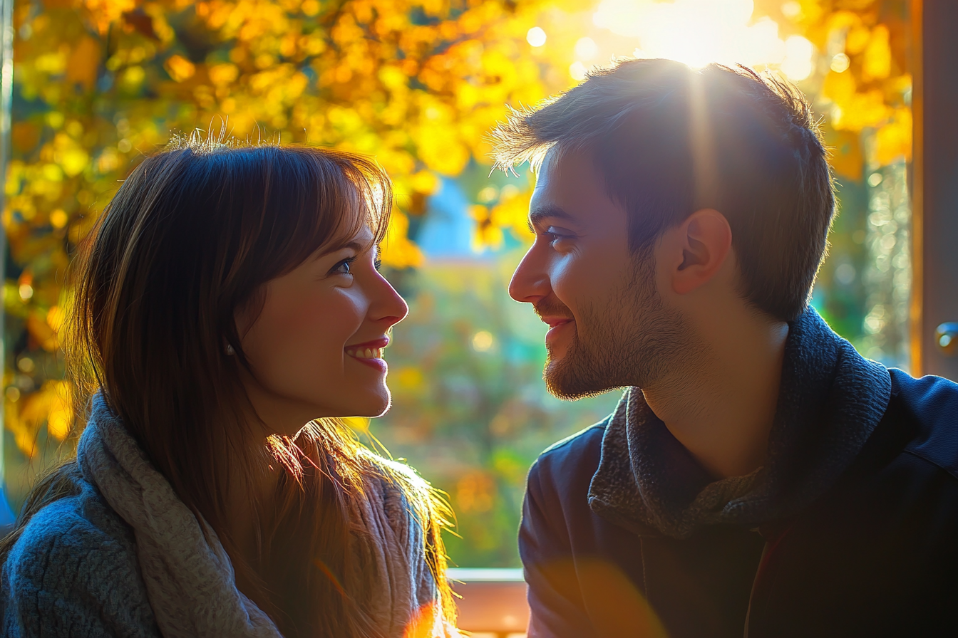 Couple staring lovingly at each other | Source: Midjourney