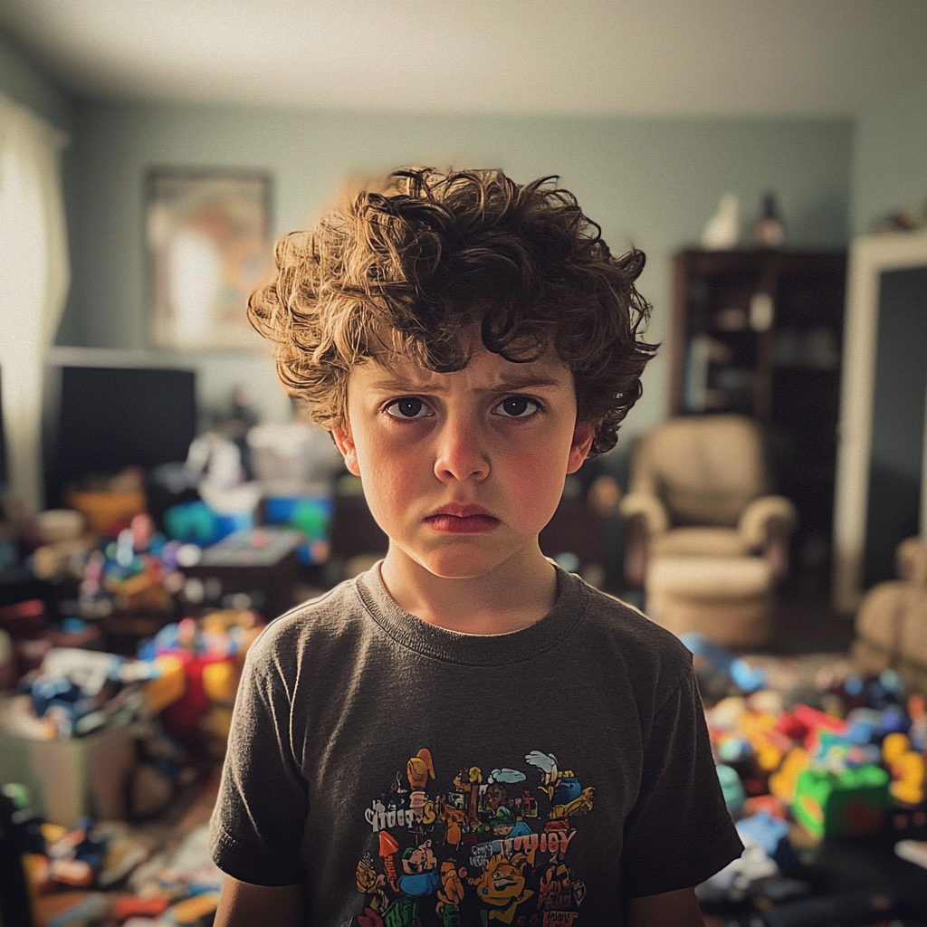 An upset little boy | Source: Midjourney