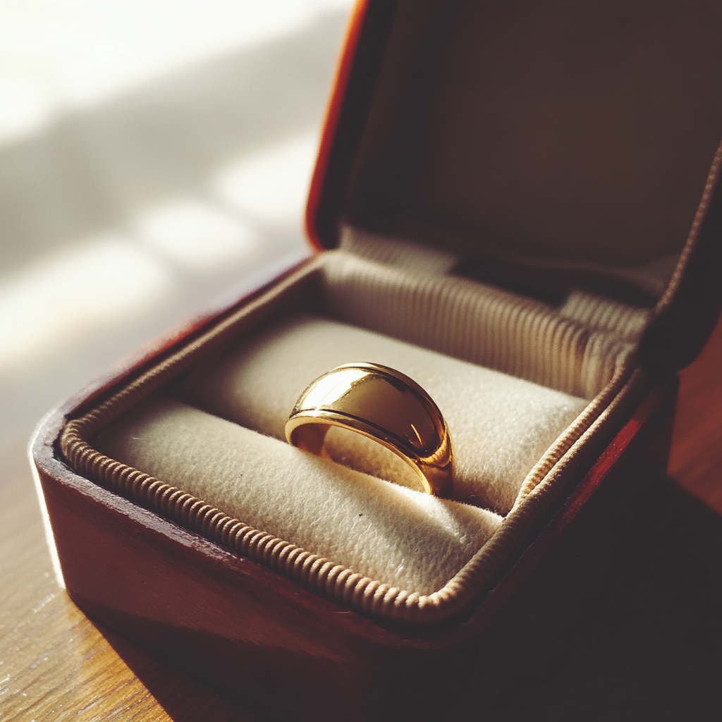 A ring in a ring box | Source: Midjourney