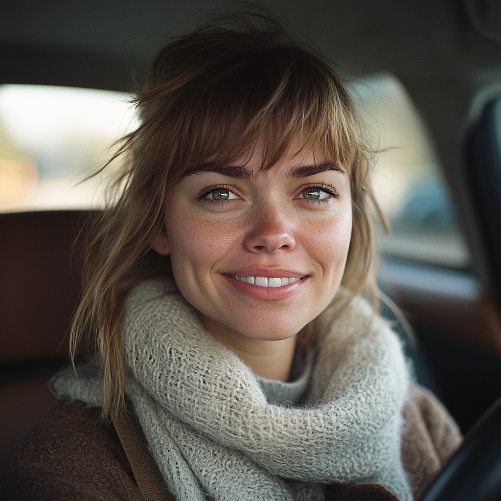 A happy woman driving | Source: Midjourney