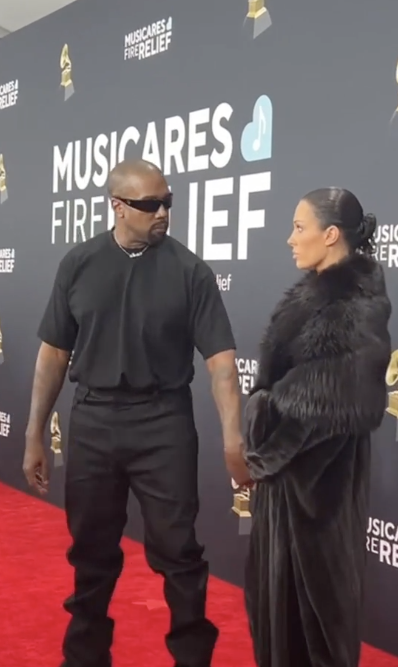 Kanye West and Bianca Censori at the 67th Annual Grammy Awards on February 2, 2025, in Los Angeles, California. | Source: TikTok.com/CBSMornings