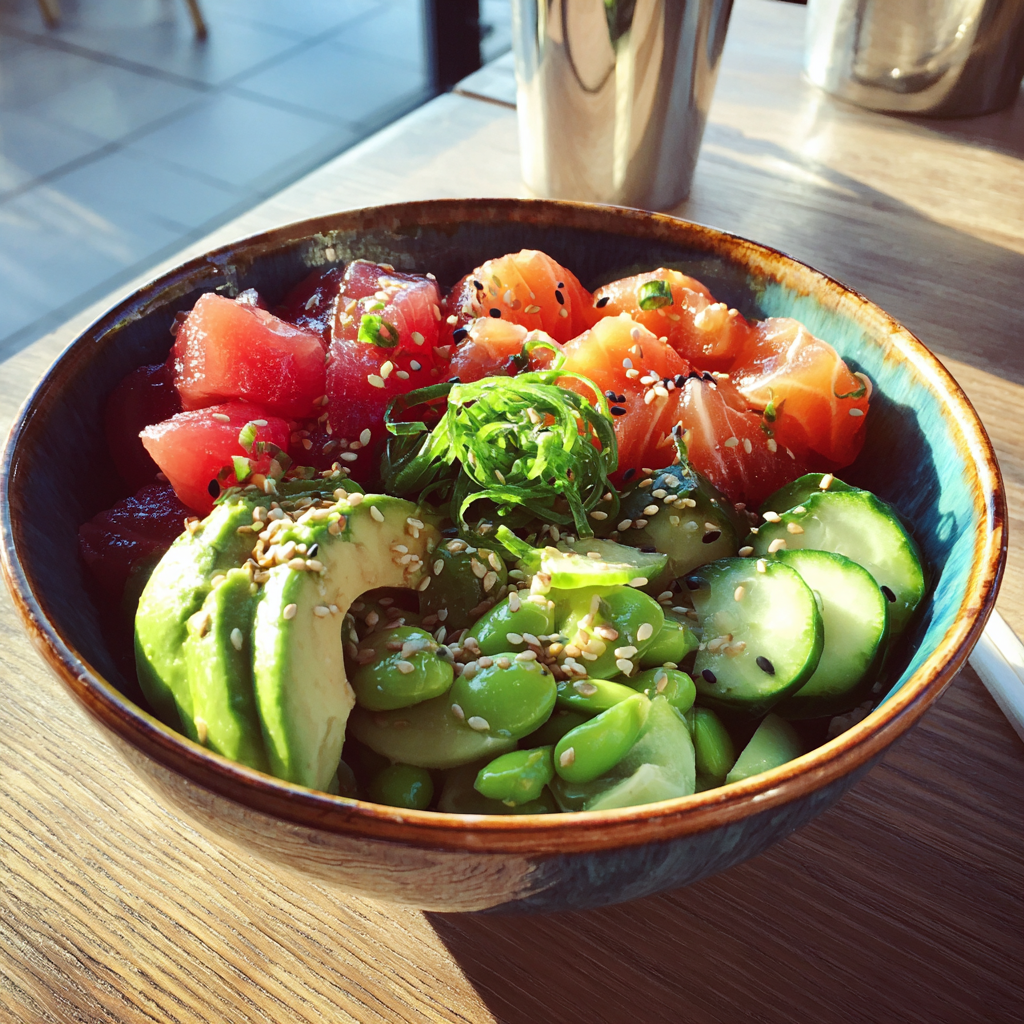 A bowl of food on a table | Source: Midjourney