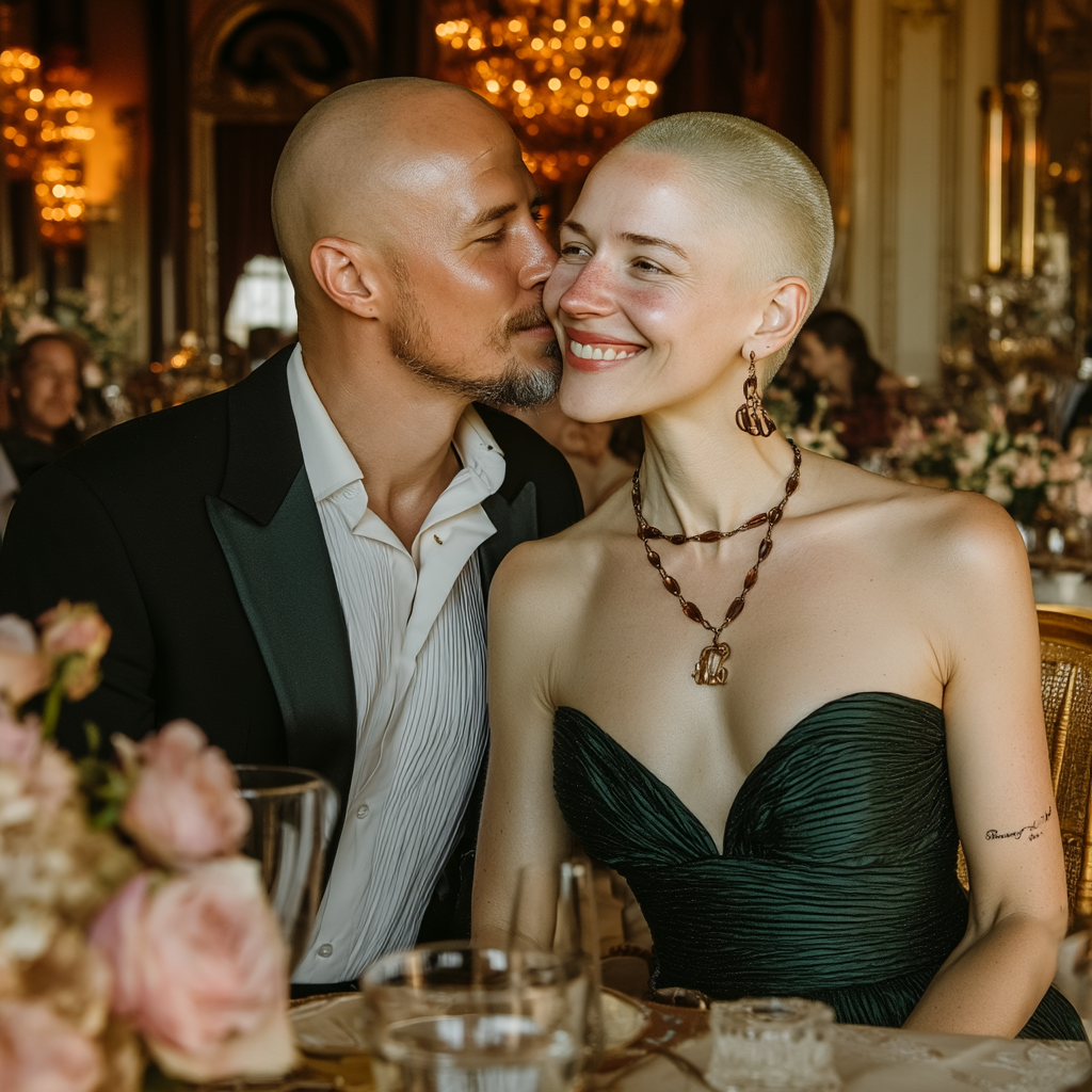A man kissing a woman's cheek | Source: Midjourney