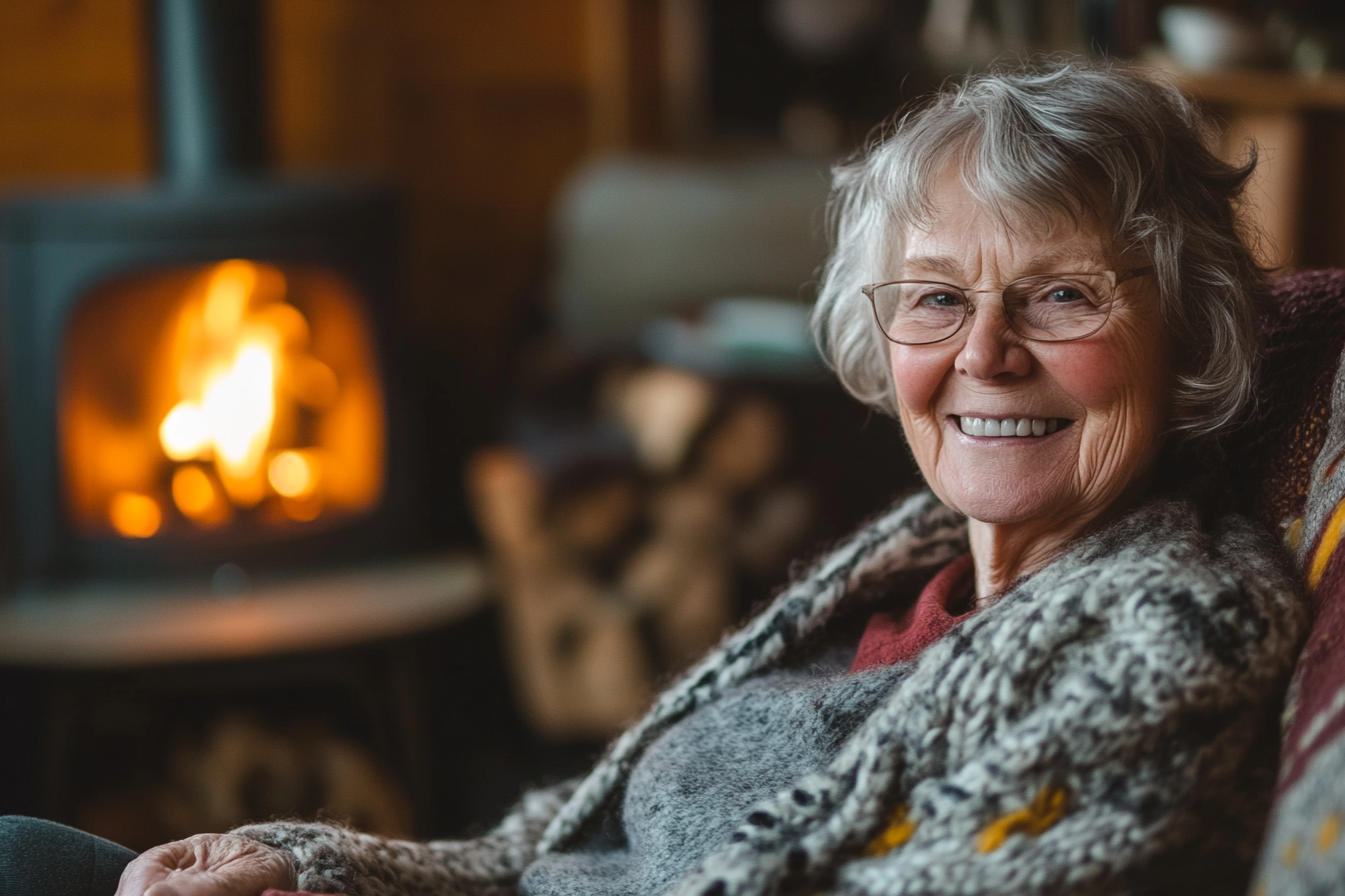 An elderly woman grinning | Source: Midjourney