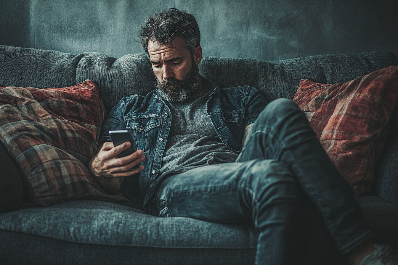 A man lounging on a sofa | Source: Midjourney