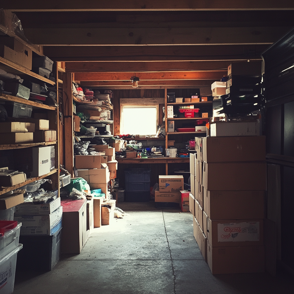 The interior of a cluttered garage | Source: Midjourney