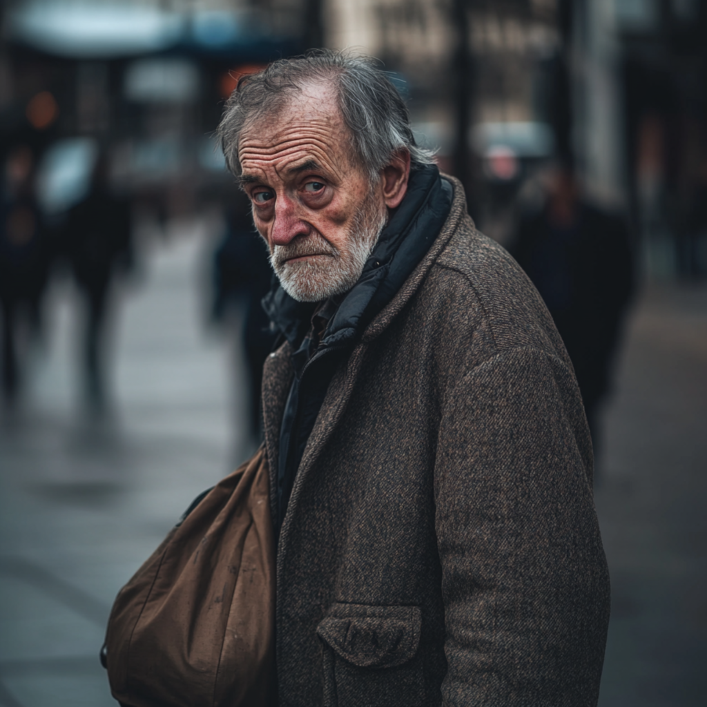 A sad man with a bag | Source: Midjourney