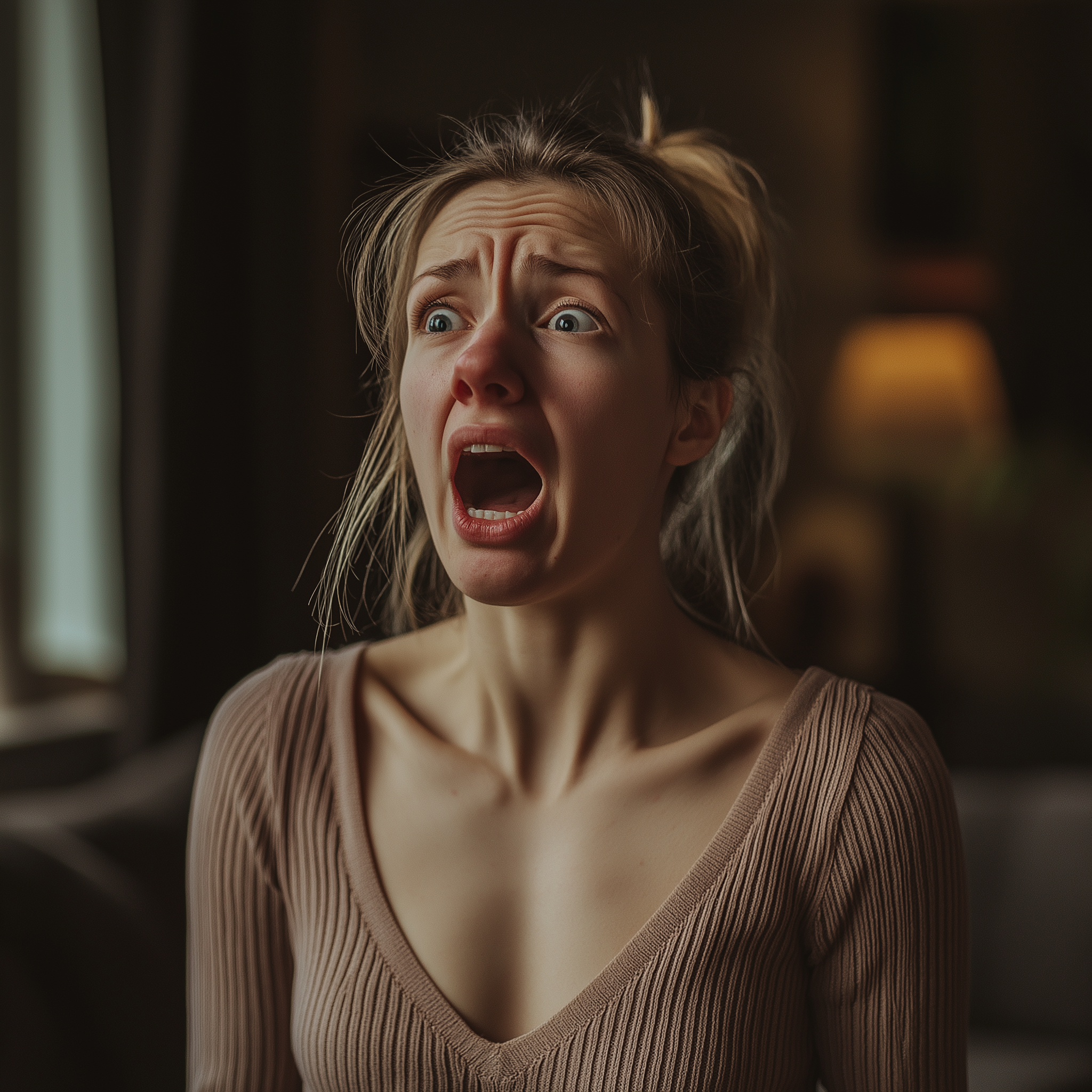 A woman screaming in anger | Source: Midjourney