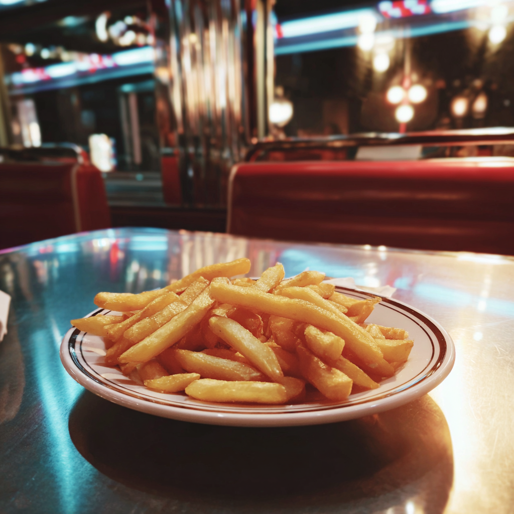 A plate of fries on a table | Source: Midjourney