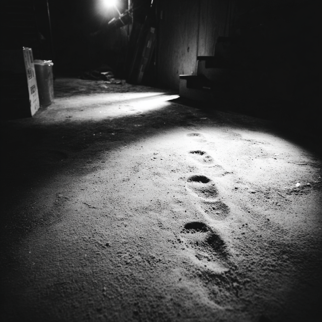 Footprints on a dusty floor | Source: Midjourney