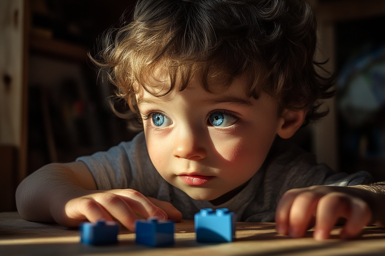 Un enfant joue avec des blocs de construction | Source : Midjourney