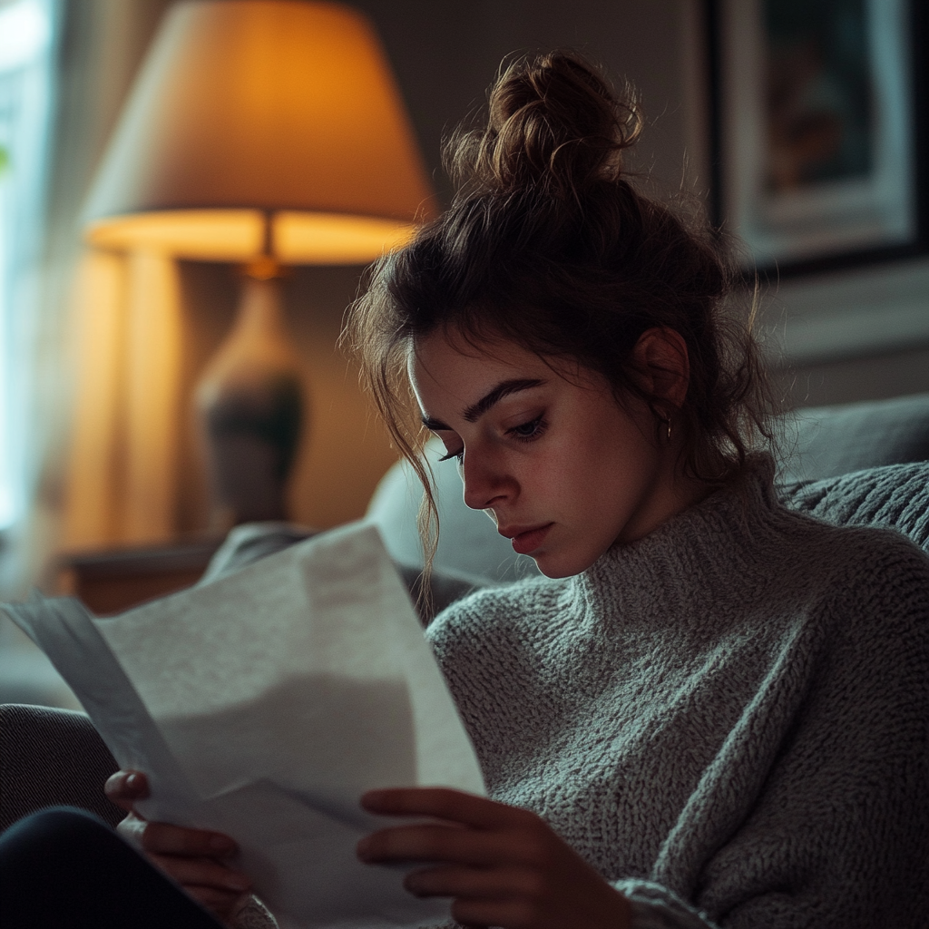 A woman reading a letter ⏐ Source: Midjourney