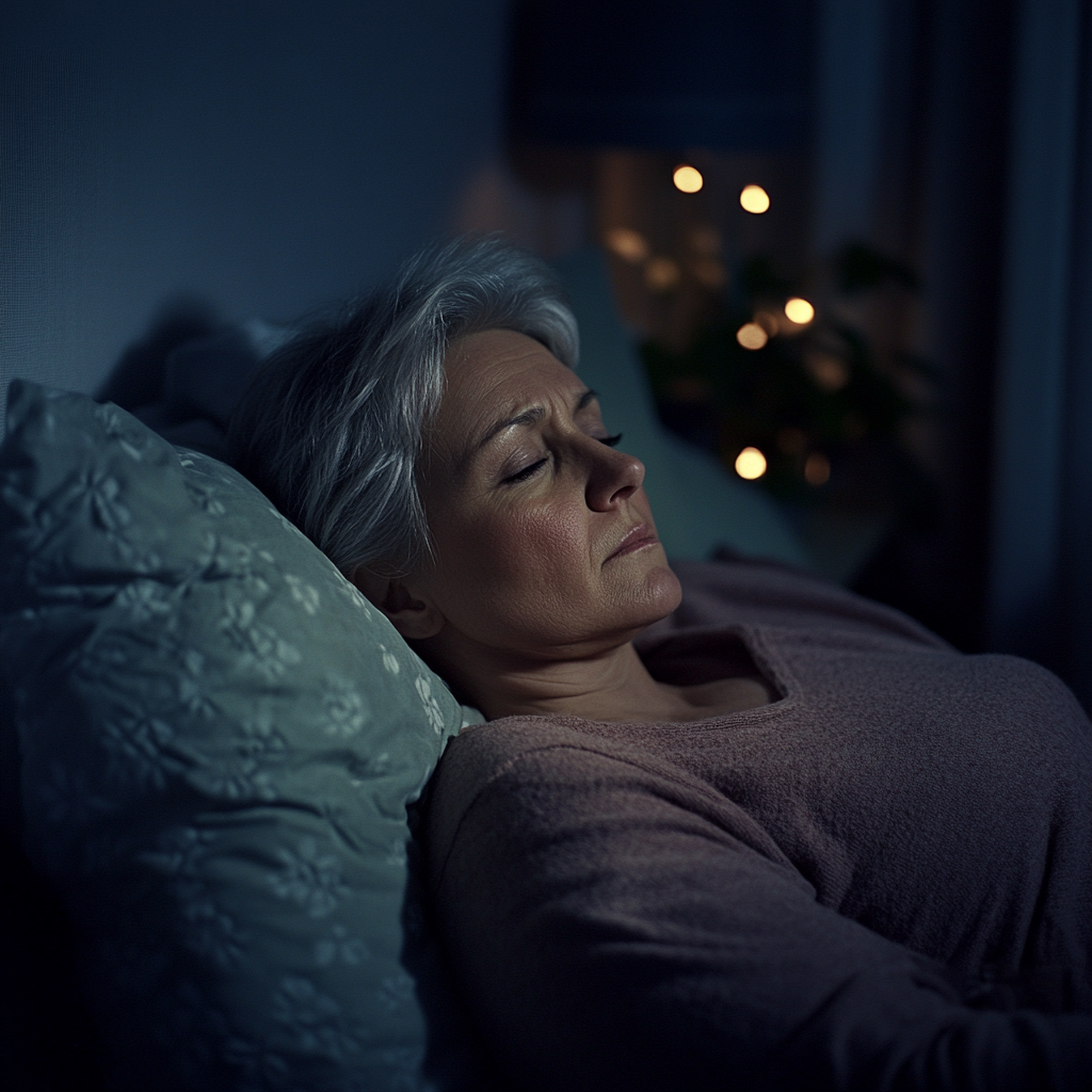 A woman sleeping in her bed | Source: Midjourney