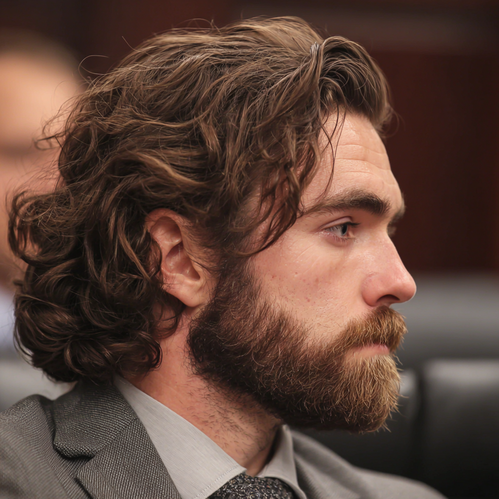 A man standing in a courtroom | Source: Midjourney