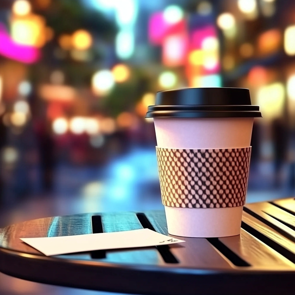 A note beside a paper cup on a wooden table | Source: Midjourney