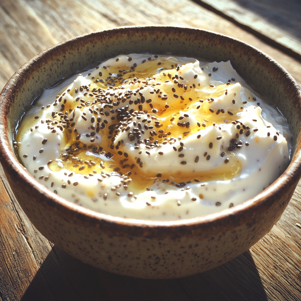 A bowl of yoghurt and chia seeds | Source: Midjourney