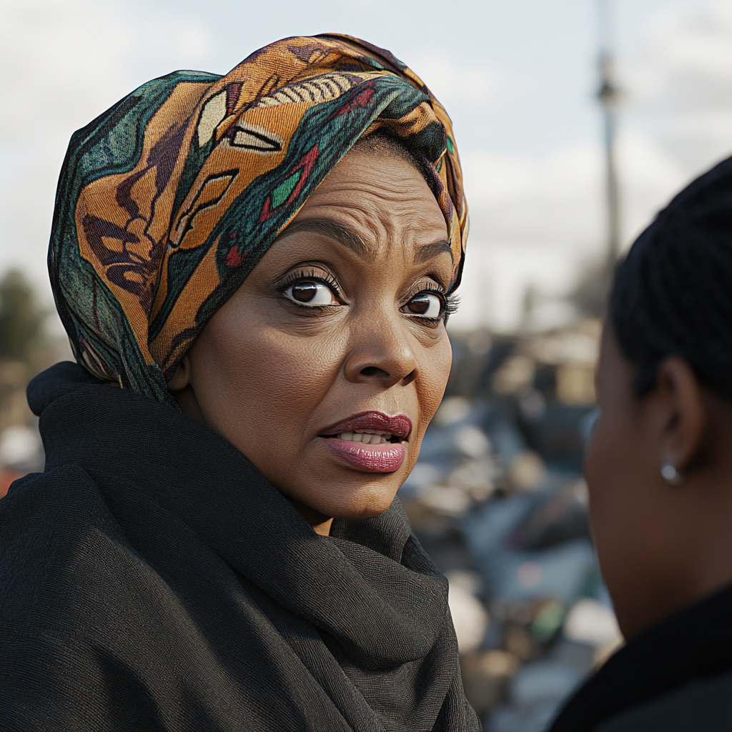 A woman talking to her neighbor | Source: Midjourney