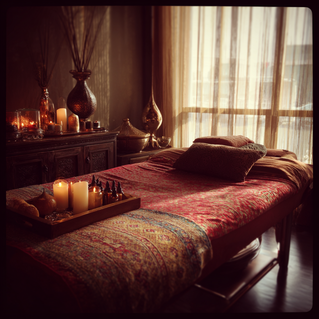 A massage table at a spa | Source: Midjourney