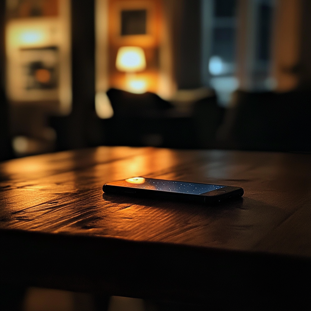 A cellphone on a table | Source: Midjourney