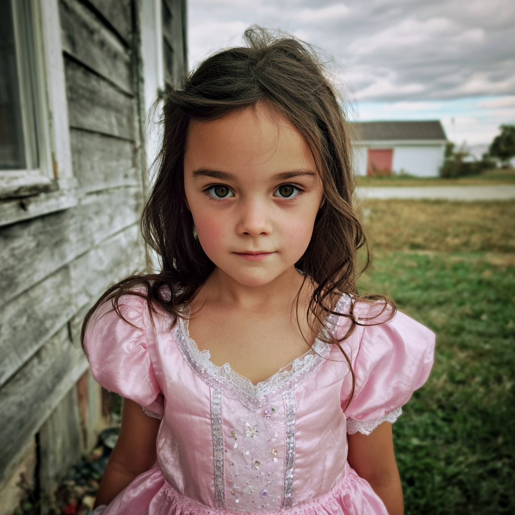 A little girl wearing a pink princess dress | Source: Midjourney