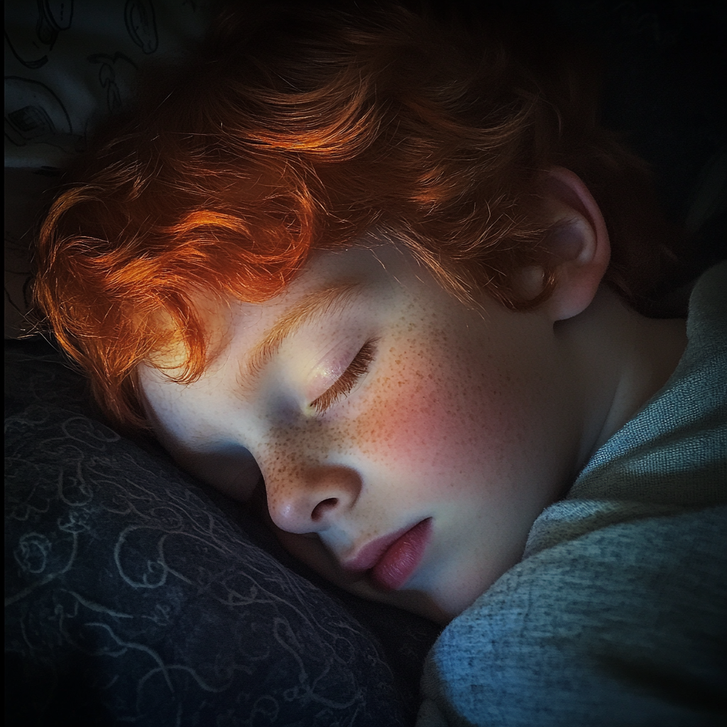 A sleeping little boy | Source: Midjourney