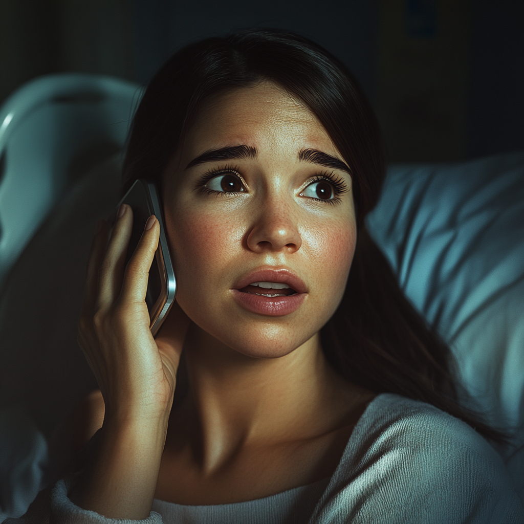 A woman talking to her husband on the phone | Source: Midjourney