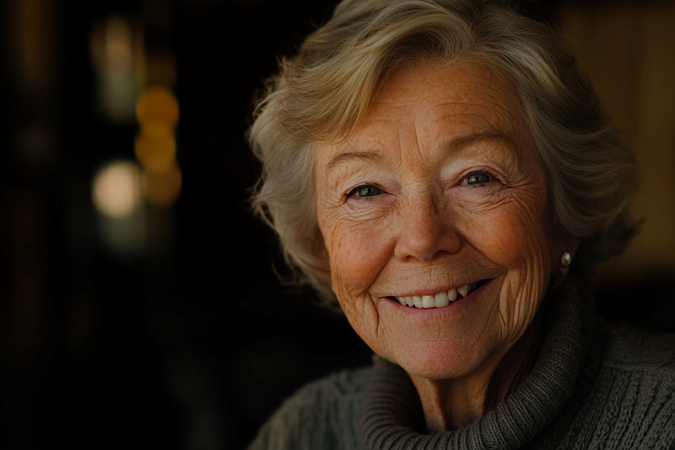 An older woman smiling | Source: Midjourney