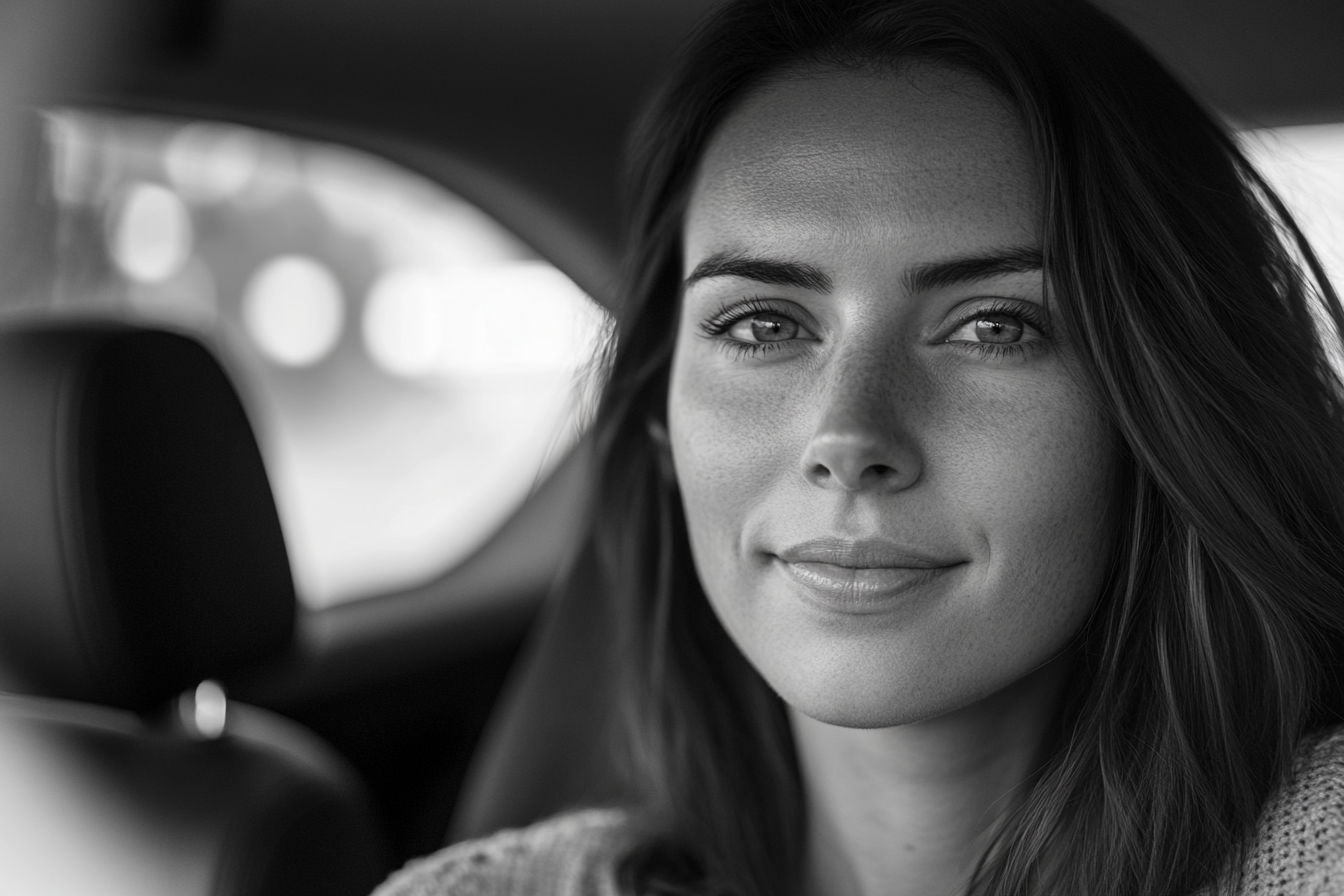 A woman sitting in a car | Source: Midjourney