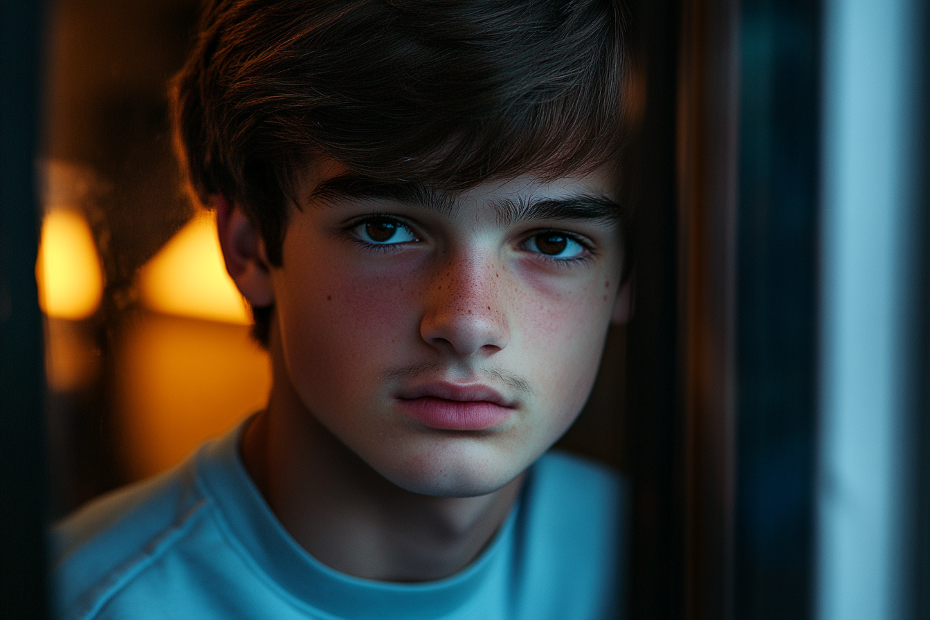 A young man looking outside his window | Source: Midjourney