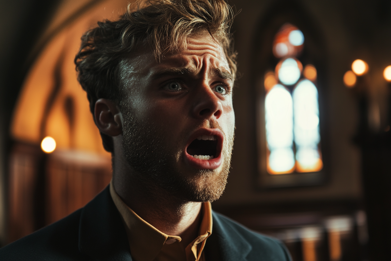 A man yelling | Source: Midjourney