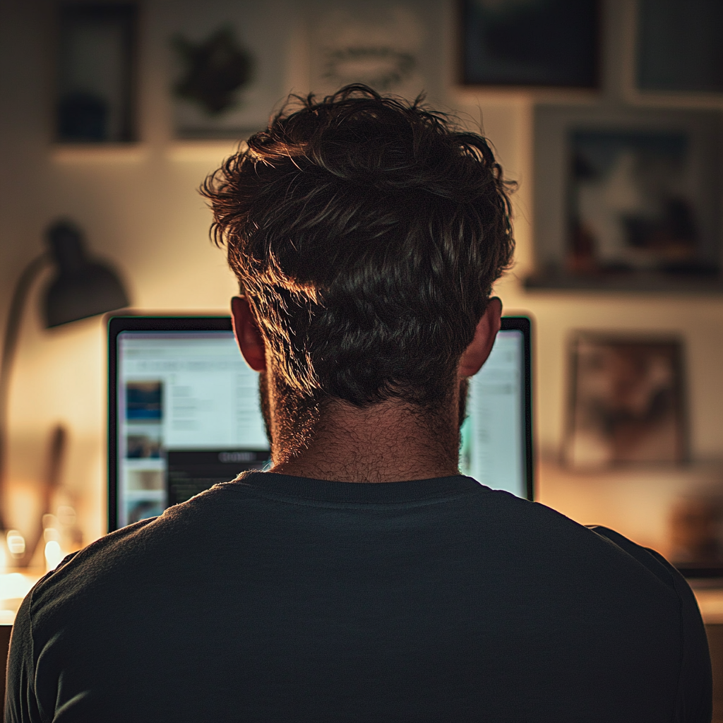 A man using a laptop | Source: Midjourney